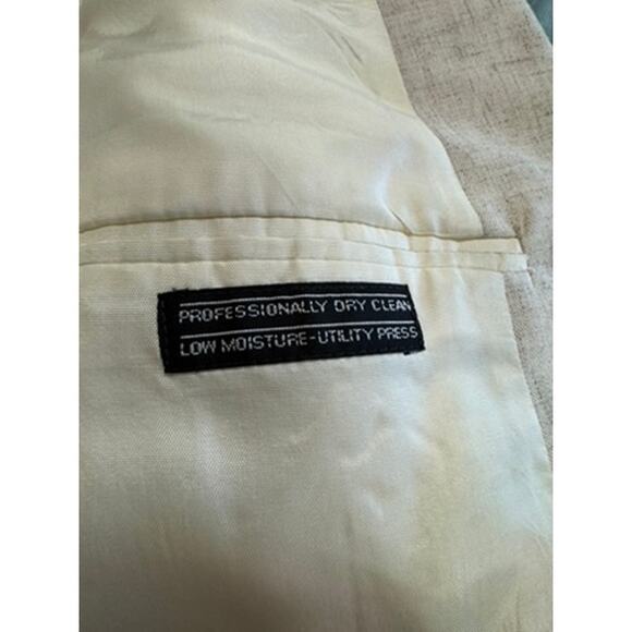 "DAVID TAYLOR" Linen Blend Mens Blazer SZ 46L Business Old Money Cocktail Party - Picture 9 of 12